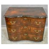 German walnut serpentine front commode German walnut serpentine front commode