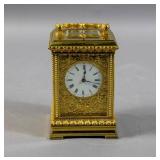 French gilt-metal repeater carriage clock French gilt-metal repeater carriage clock