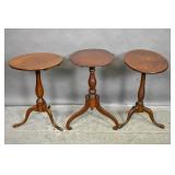 3 Federal style tilt-top candle stands