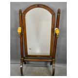 Empire style mahogany cheval mirror