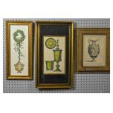 3 Prints of urns