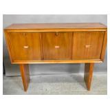 Art Deco style walnut drinks cabinet on stand Art Deco style walnut drinks cabinet on stand