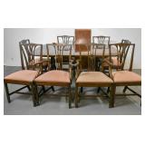Mahogany & cross banded dining table; Mahogany & cross banded dining table;