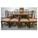 Mahogany & cross banded dining table;