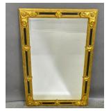 Black painted & gilt-decorated rectangular mirror Black painted & gilt-decorated rectangular mirror