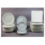 Group of white ground plates Group of white ground plates