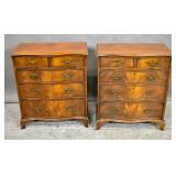 Pair of Georgian style mahogany chests Pair of Georgian style mahogany chests
