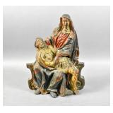Carved wood and polychrome Pieta Carved wood and polychrome Pieta