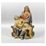 Carved wood and polychrome Pieta