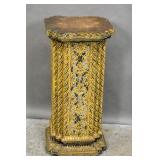 Tibetan style wood & gilt-metal pedestal