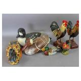 3 Painted wood ducks;