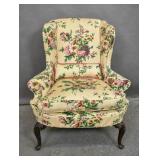 Queen Anne style mahogany wing chair