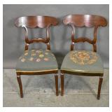 Pair of Empire mahogany side chairs Pair of Empire mahogany side chairs