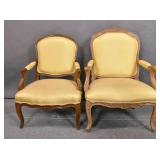 2 Louis XV style fruitwood fauteuils 2 Louis XV style fruitwood fauteuils