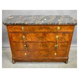 Restauration mahogany marble top chest