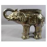 Silver plated & composition elephant-form planter Silver plated & composition elephant-form planter