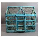 Painted wood bird cage Painted wood bird cage