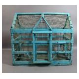 Painted wood bird cage