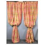 Pair of butterscotch plaid drapes Pair of butterscotch plaid drapes
