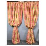 Pair of butterscotch plaid drapes