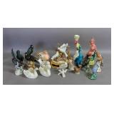 Group of porcelain bird figurines