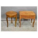 2 Louis XV style walnut side tables