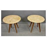 Companion pair of  Mid Century style side tables