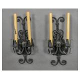 Pair of wrought iron sconces Pair of wrought iron sconces