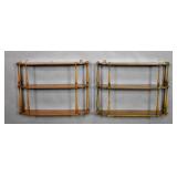 Pair of Georgian style mahogany hanging shelves Pair of Georgian style mahogany hanging shelves