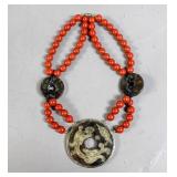 Jade and bead necklace Jade and bead necklace