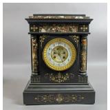 Victorian Marble and slate mantel clock Victorian Marble and slate mantel clock