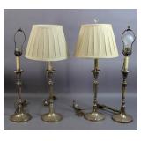 Set of 4 silver plated candlestick lamps Set of 4 silver plated candlestick lamps