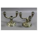 Pair of Continental silver candelabra Pair of Continental silver candelabra