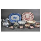 12 pieces of English transferware table wares 12 pieces of English transferware table wares