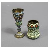 2 Pieces of Russian silver enamel 2 Pieces of Russian silver enamel