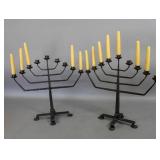 Pair of wrought iron candelabra