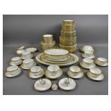 Assembled Limoges porcelain partial dinner service Assembled Limoges porcelain partial dinner service