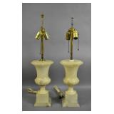 Pair of alabaster urn-form lamps Pair of alabaster urn-form lamps