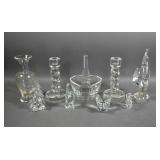 Pair of Steuben crystal candlesticks; Pair of Steuben crystal candlesticks;