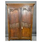 Louis XVI style stained hardwood armoire Louis XVI style stained hardwood armoire