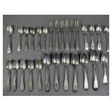 Group of coin silver flatware