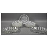 Diamond cut glass ice cream set