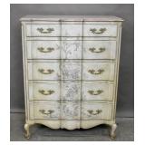 Provincial paint-decorated tall chest