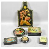 6 Russian and other lacquered items