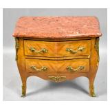 Louis XV style miniature marble top commode