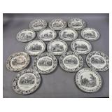 2 Sets of transferware pottery plates
