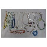 Group of costume jewelry necklaces