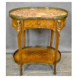 Louis XV style kingwood marble top side table