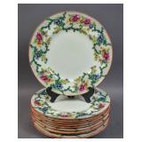 Set of 11 Cauldon porcelain dinner plates