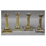Set of 4 Georgian style silver plated candlesticks
